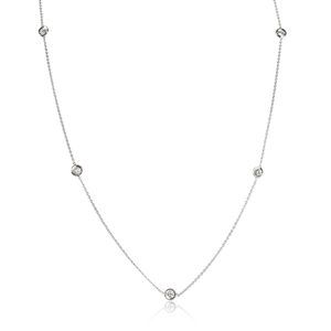 Roberto Coin Diamond Station Necklace in 18K White Gold 0.35 CTW